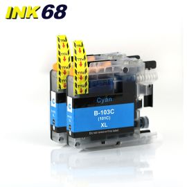 Compatible Brother LC103 / LC101 Cyan High-Yield Ink Cartridge Twin Pack