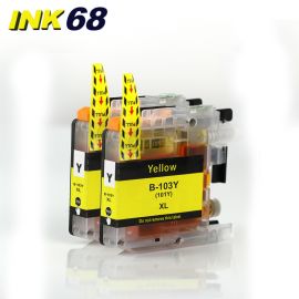 Compatible Brother LC103 / LC101 Compatible Yellow High-Yield Ink Cartridge Twin Pack
