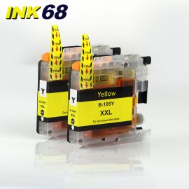 Compatible Brother LC105 Y  Yellow Super High-Yield Ink Cartridge Twin Pack