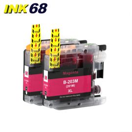 Brother LC203 Ink - Compatible Magenta High-Yield Cartridge Twin Pack (Replaces LC201)