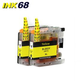 Compatible Brother LC203 Yellow High-Yield Cartridge Twin Pack (Replaces LC201)