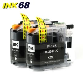 Compatible Brother LC207BK Black Super High-Yield Ink Cartridge Twin Pack