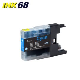 Compatible Brother LC75C (Replaces LC71C) Cyan High-Yield Ink Cartridge Twin Pack